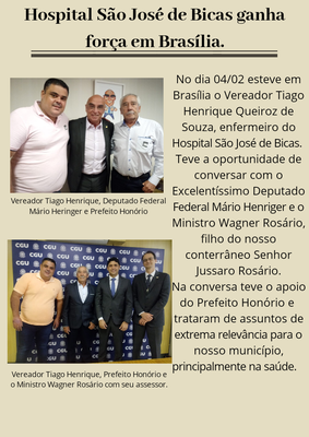 Hospital de Bicas ganha força em Brasília