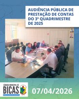 Audiência Pública de Prestação de Contas referente ao 3º quadrimestre de 2025