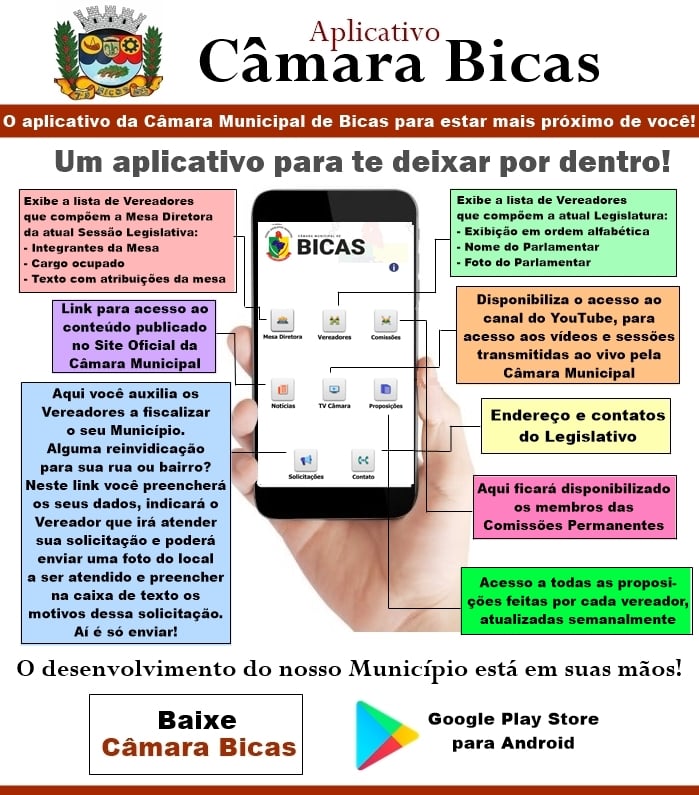 Câmara Municipal de Bicas lança novo aplicativo 
