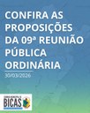PROPOSIÇÕES DA 09ª REUNIÃO PÚBLICA ORDINÁRIA DE 2026